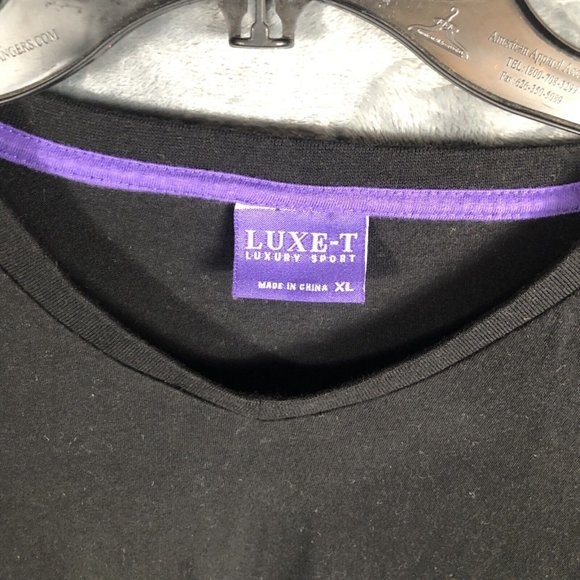 LUXE-T Luxury Sport Men's Pullover Shirt Black T-Shirt Extra Large - Picture 2 of 15